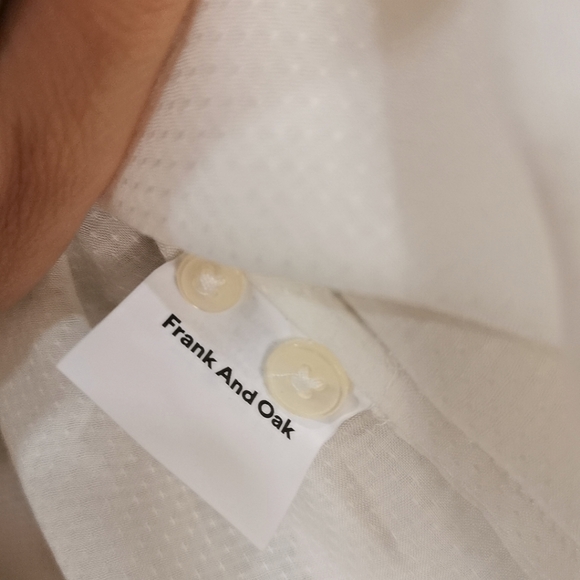 Frank and Oak Dobby Ruffle Blouses in white - Picture 9 of 10